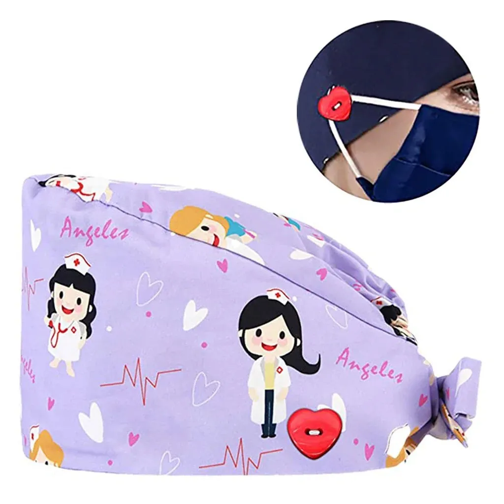 Cartoon Printed Nurse Hat 3 Pcs