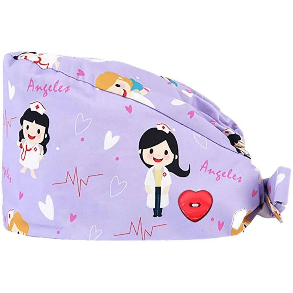 Cartoon Printed Nurse Hat 3 Pcs