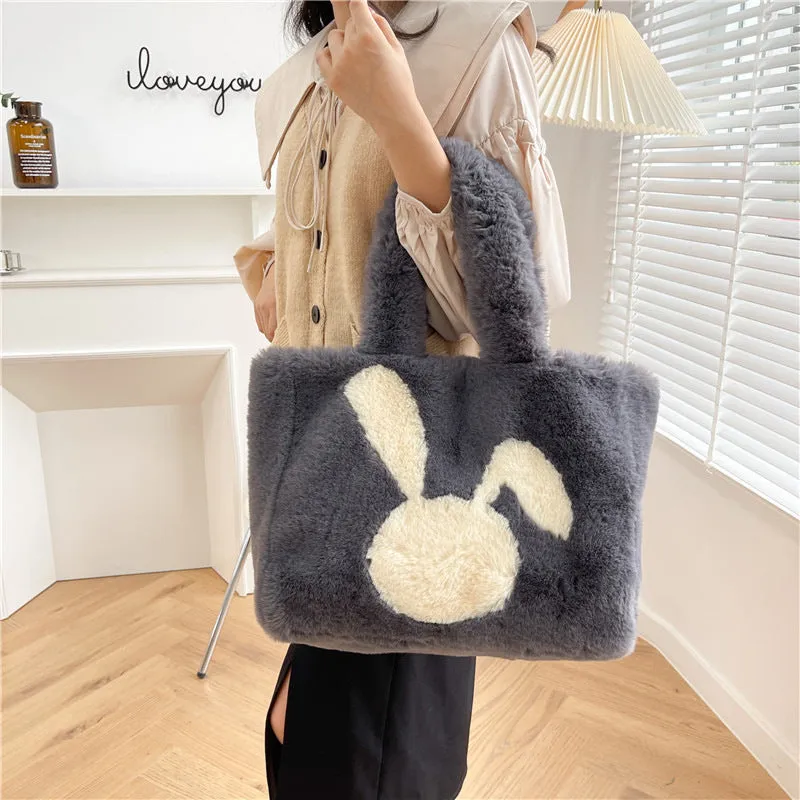 Cartoon Rabbit Ears Plush Bag