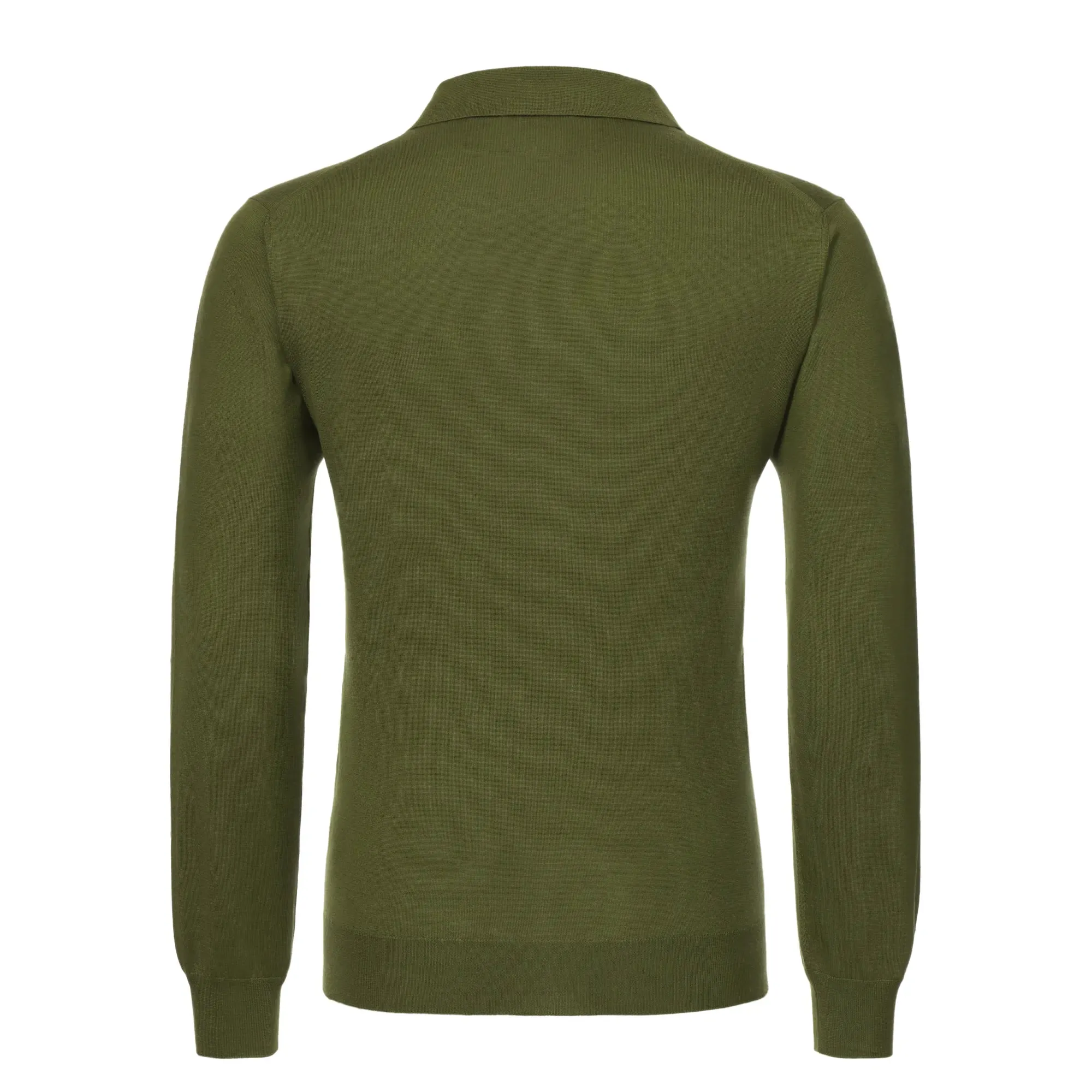 Cashmere Blend Polo Shirt in Crocodile Green