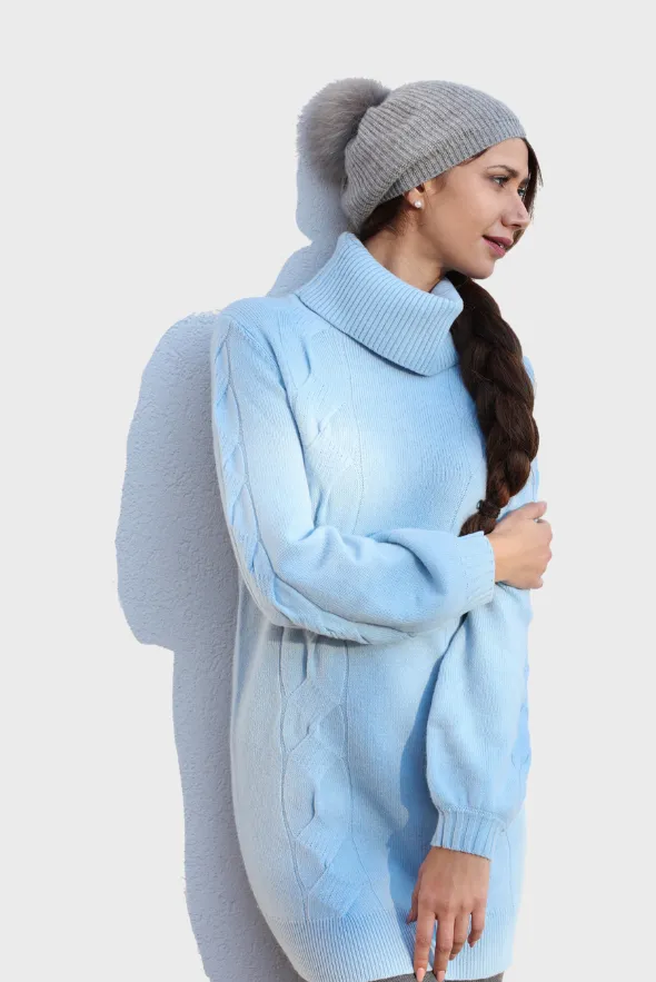 Cashmere Turtleneck Mini-Sweater