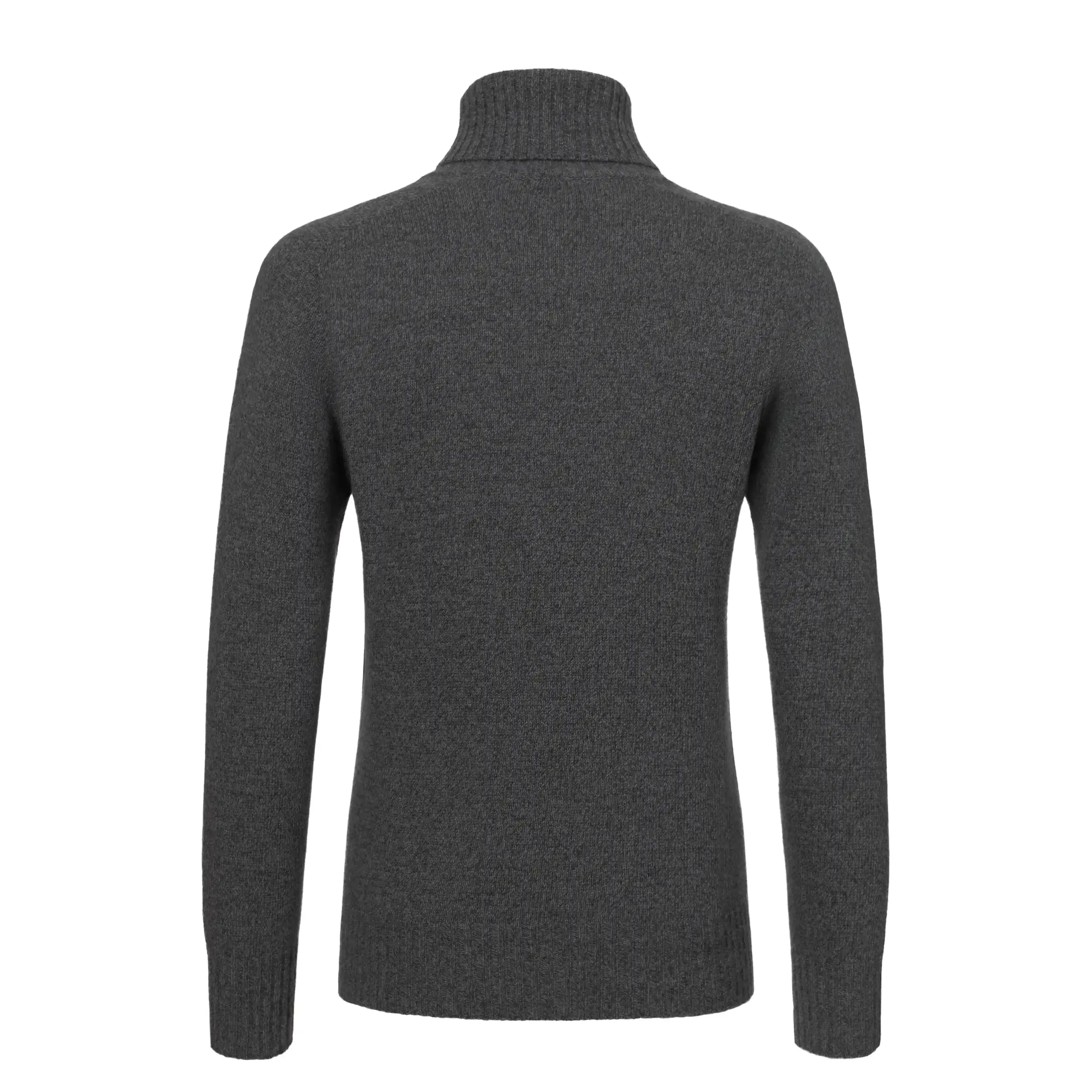 Cashmere Turtleneck Sweater in Grey Melange