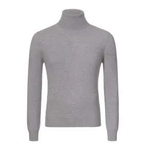 Cashmere Turtleneck Sweater in Light Grey Melange