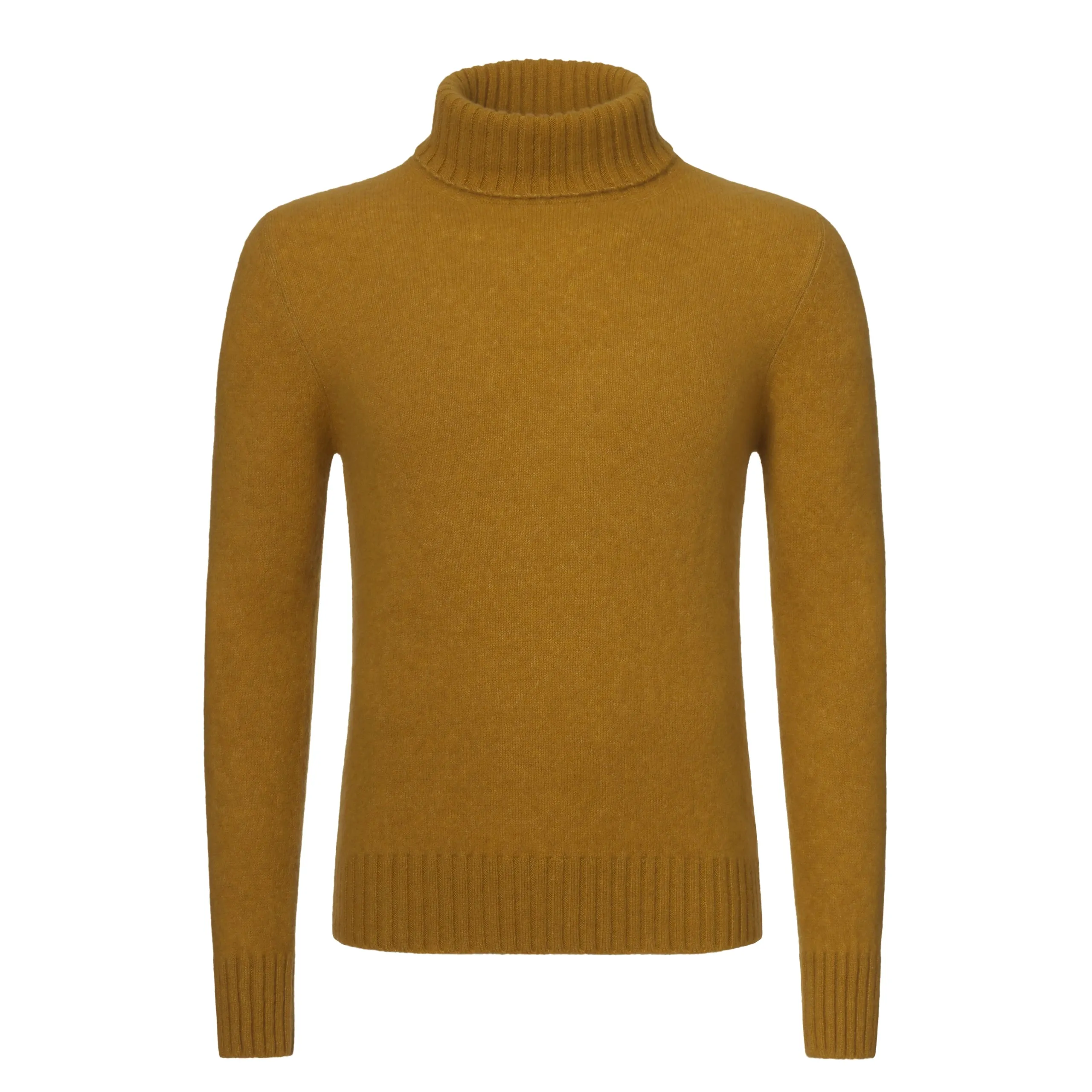 Cashmere Turtleneck Sweater in Mustard Yellow