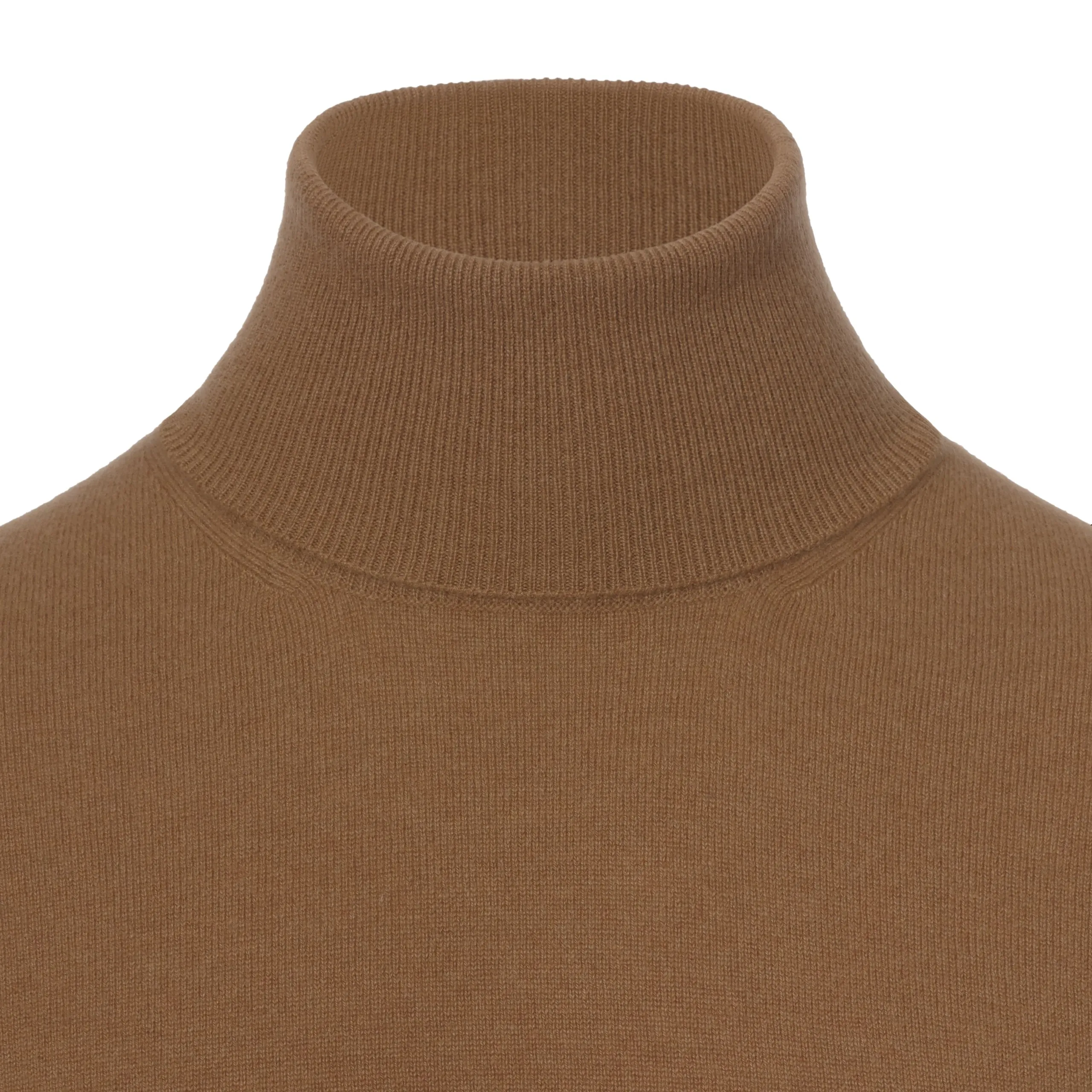 Cashmere Turtleneck Sweater in Sand Brown