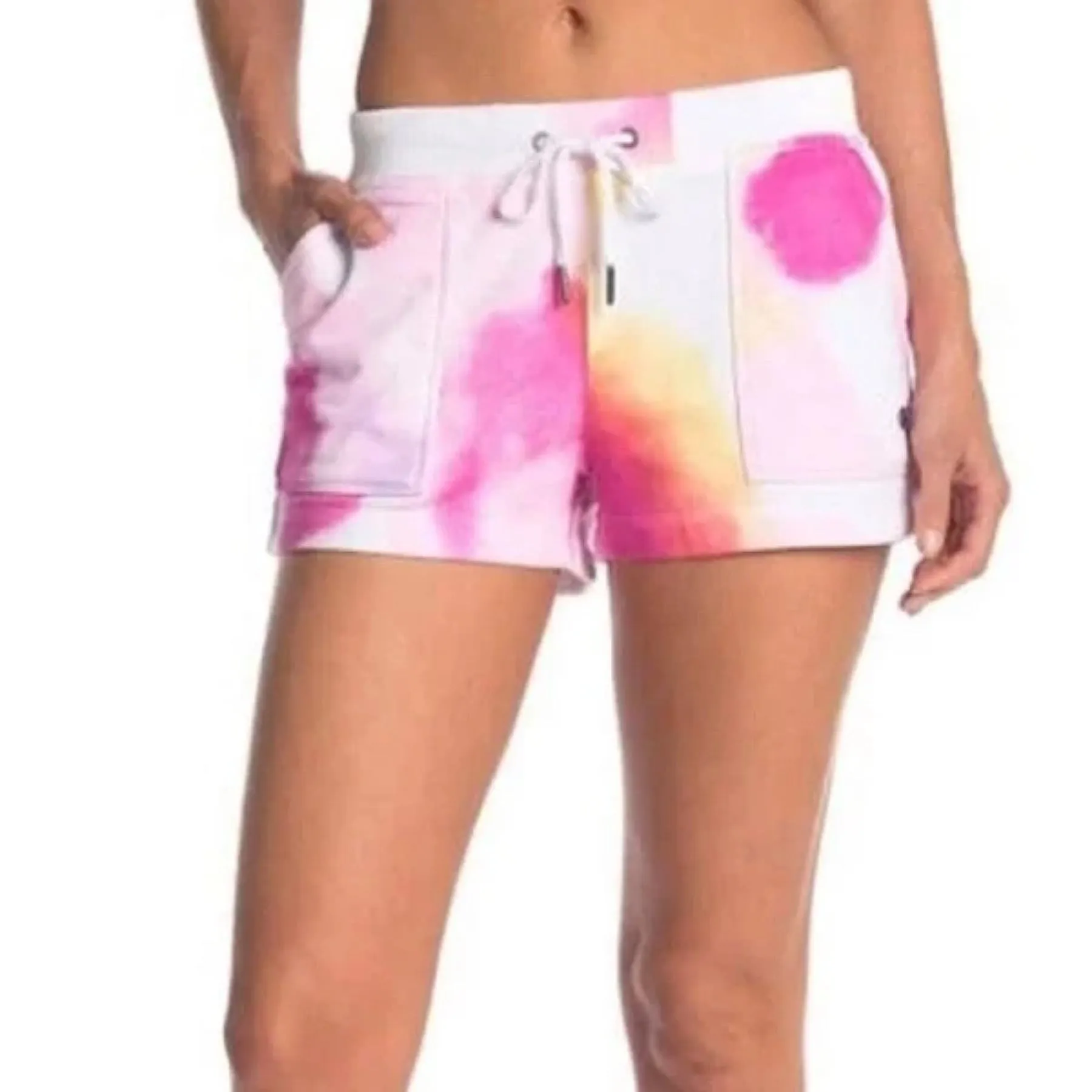 Champion Women's Tie-Dye Print side Pockets Cotton Blend Active Shorts