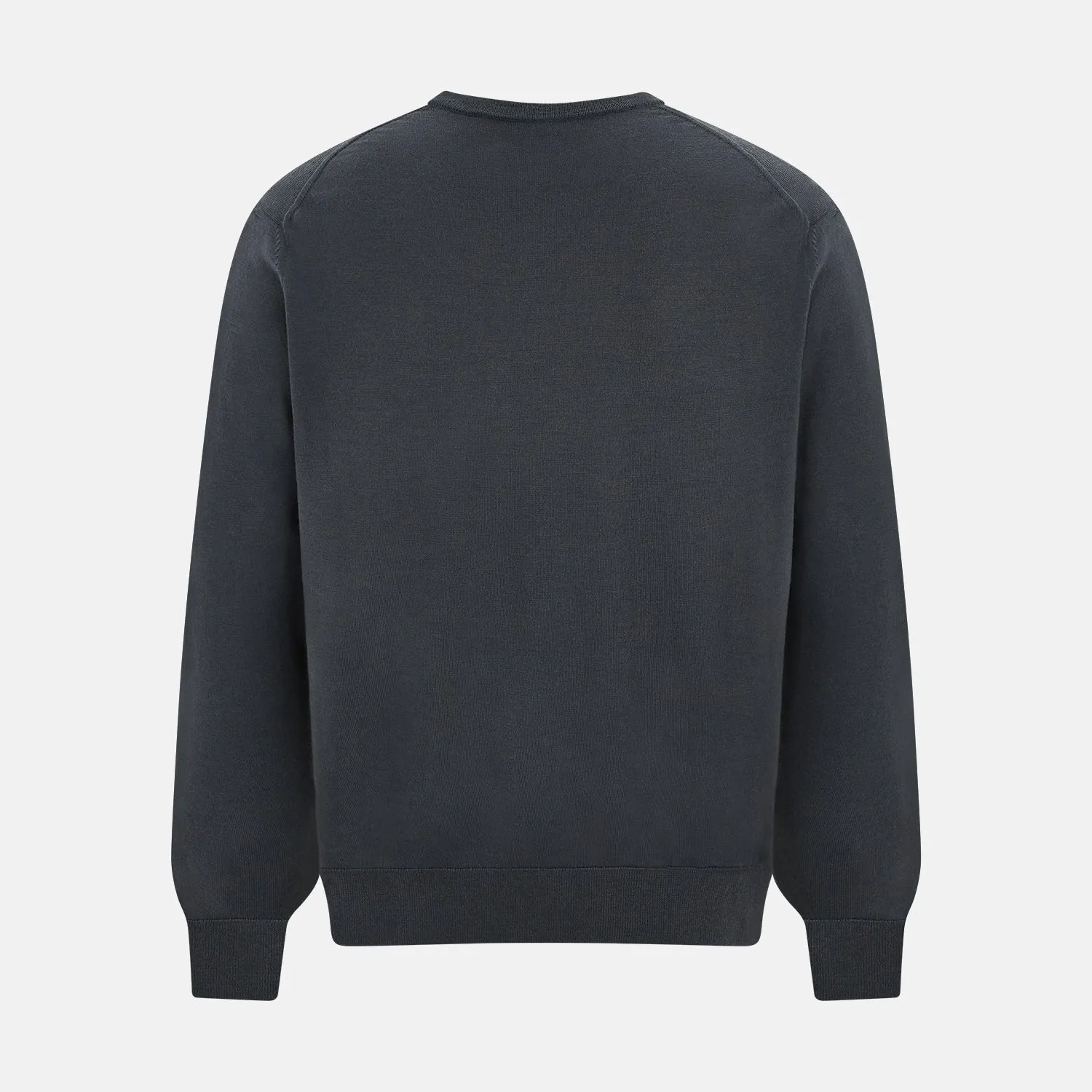 Charcoal Grey Merino V-Neck Jumper