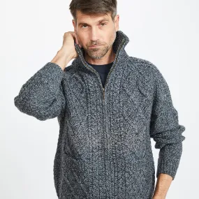 Charcoal Unisex Hand Knit Aran Cardigan