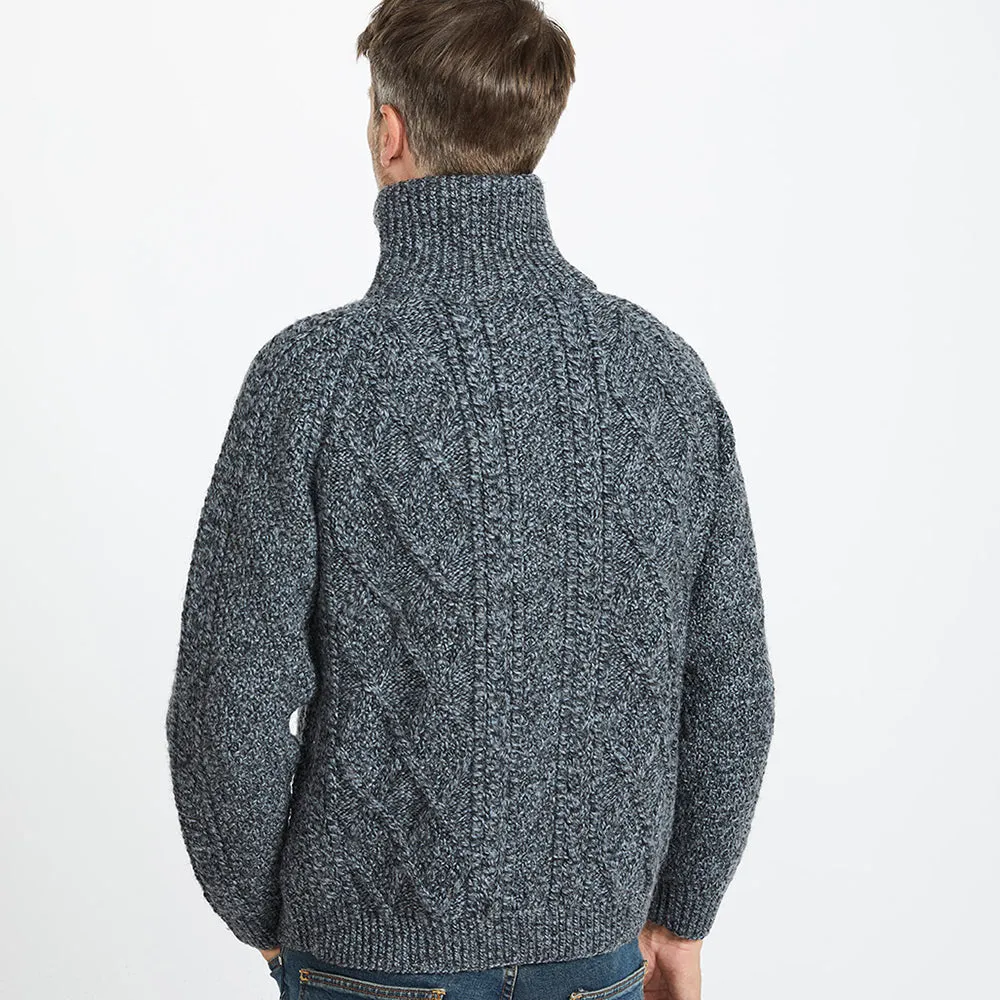 Charcoal Unisex Hand Knit Aran Cardigan