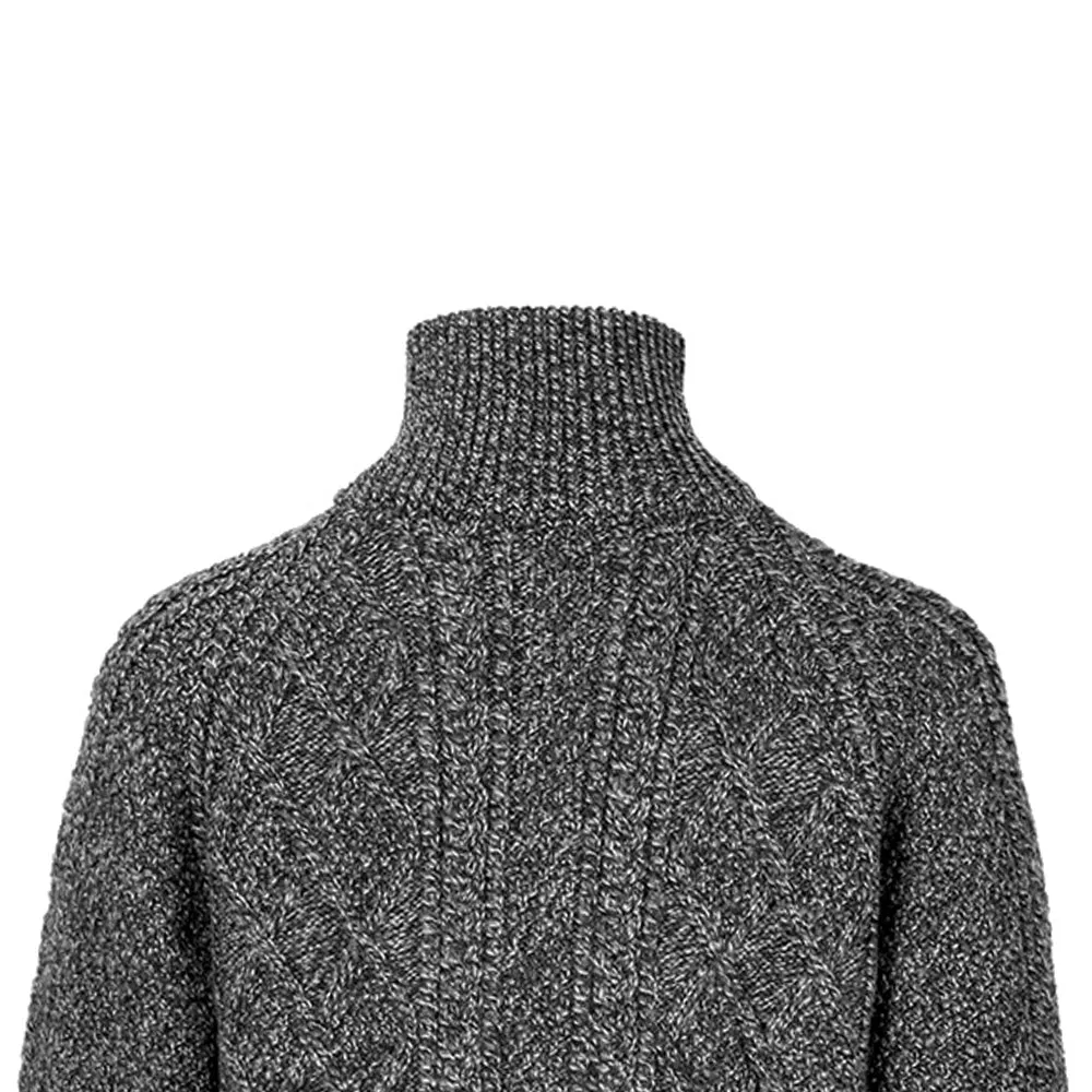 Charcoal Unisex Hand Knit Aran Cardigan