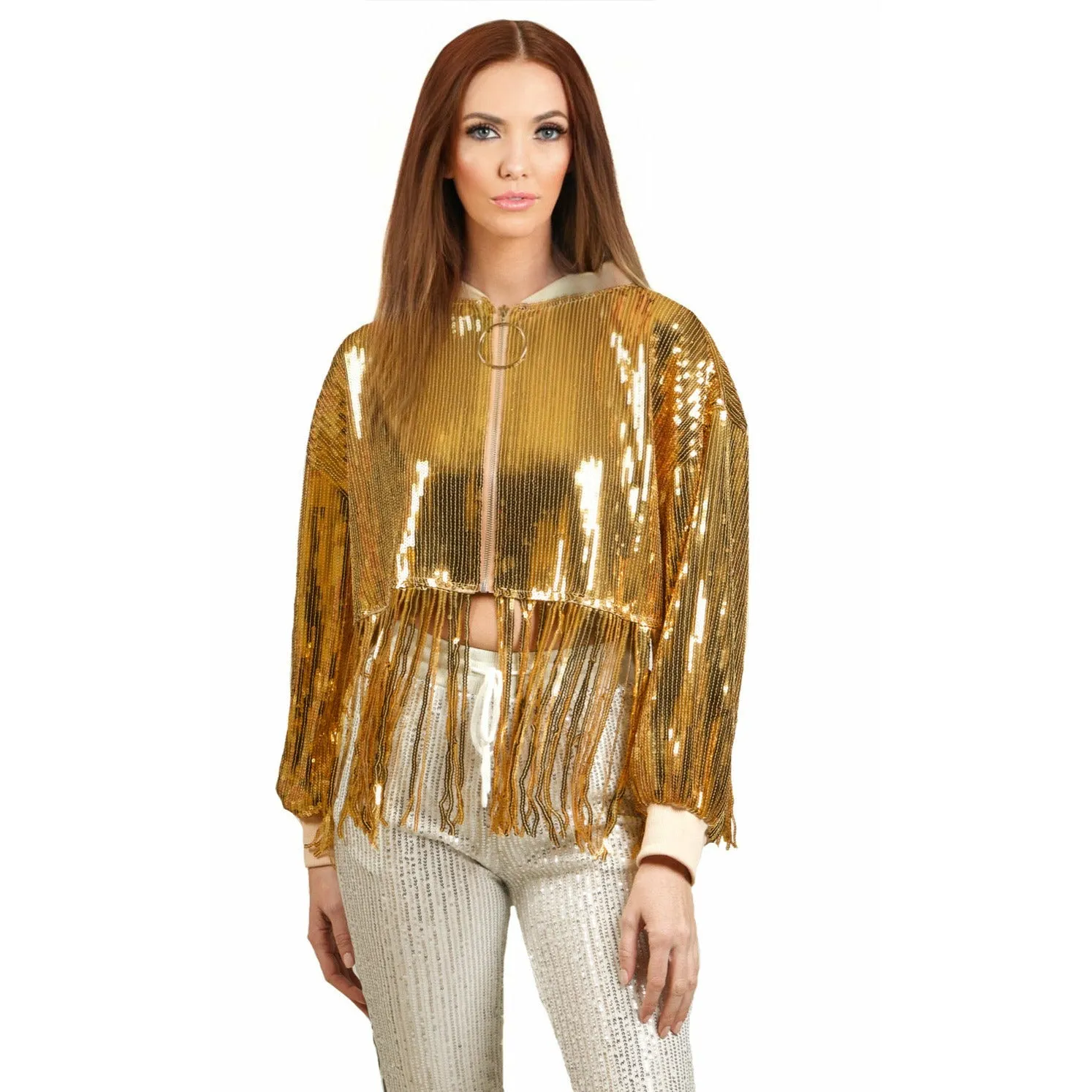 Cherilyn Sequin Fringe Jacket