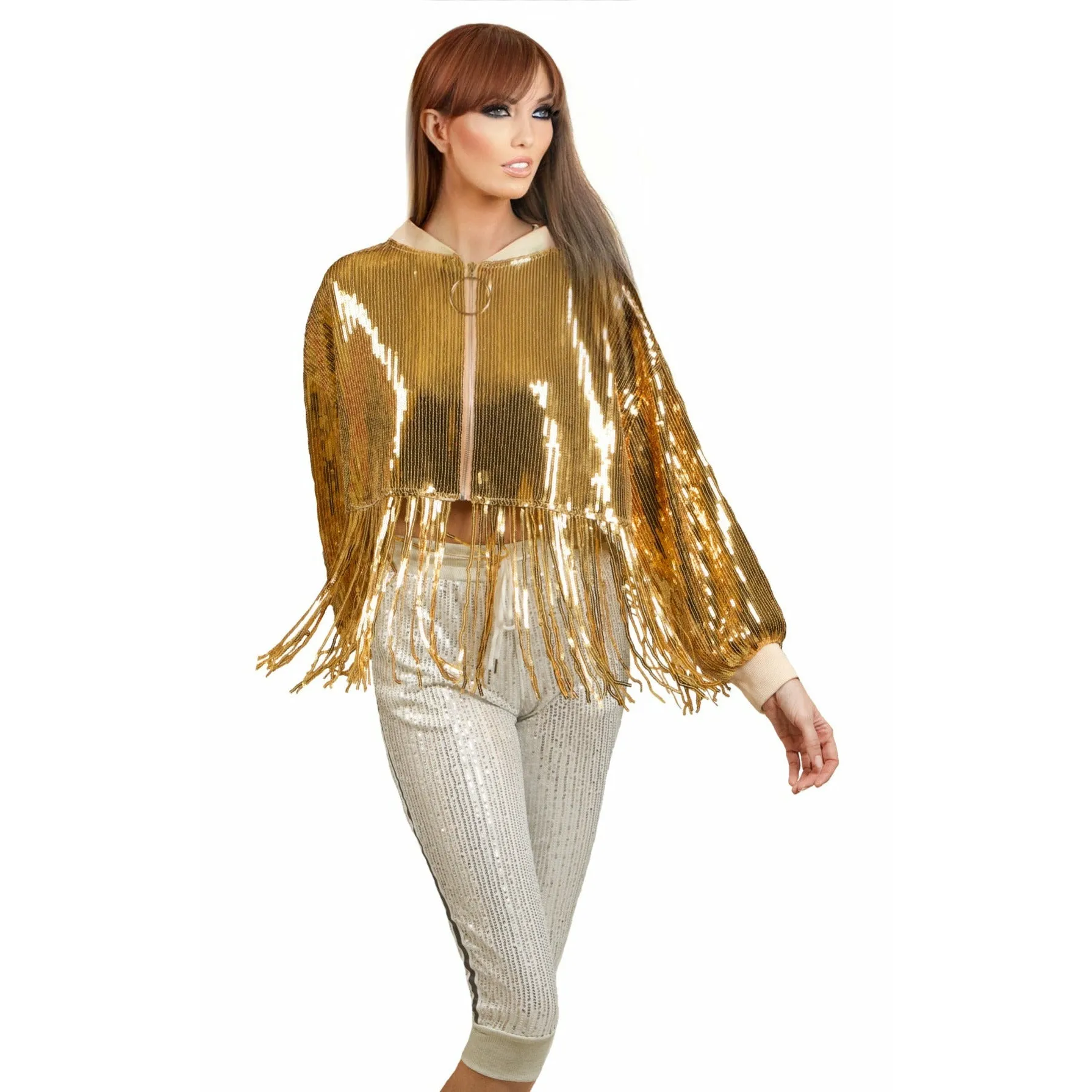 Cherilyn Sequin Fringe Jacket