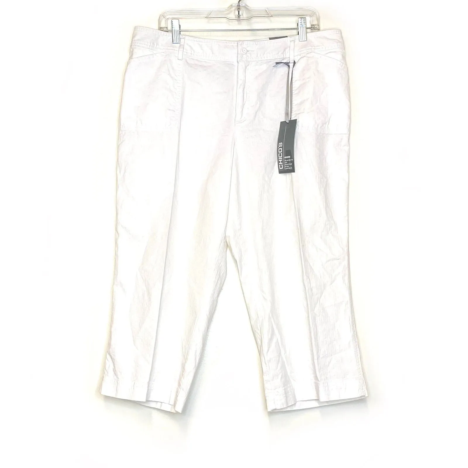 Chicos Modern Womens Size 2.5 Optic White ‘Tobago’ Crop Pants NWT