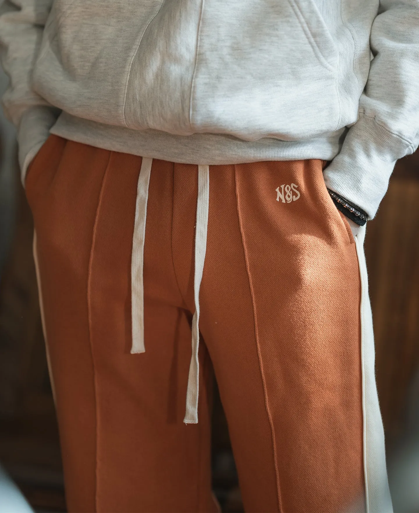 Classic Straight-Leg Striped Logo-Embroidered Cotton-Terry Sweatpants - Orange