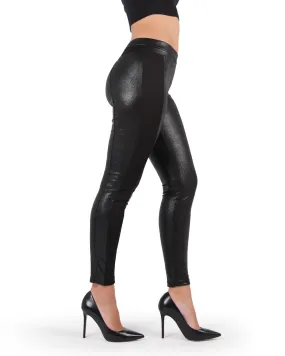 Cobblestone Vegan Leather Side Panel Leggings