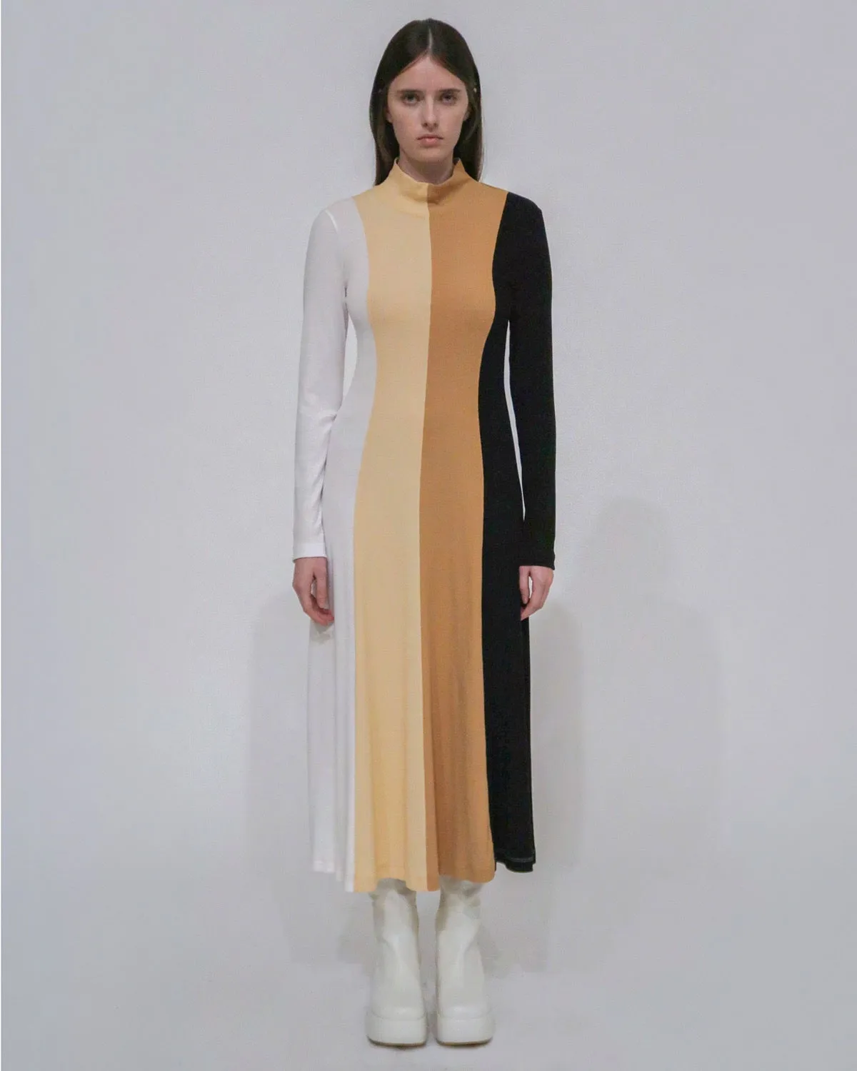 COLORBLOCK TURTLENECK DRESS