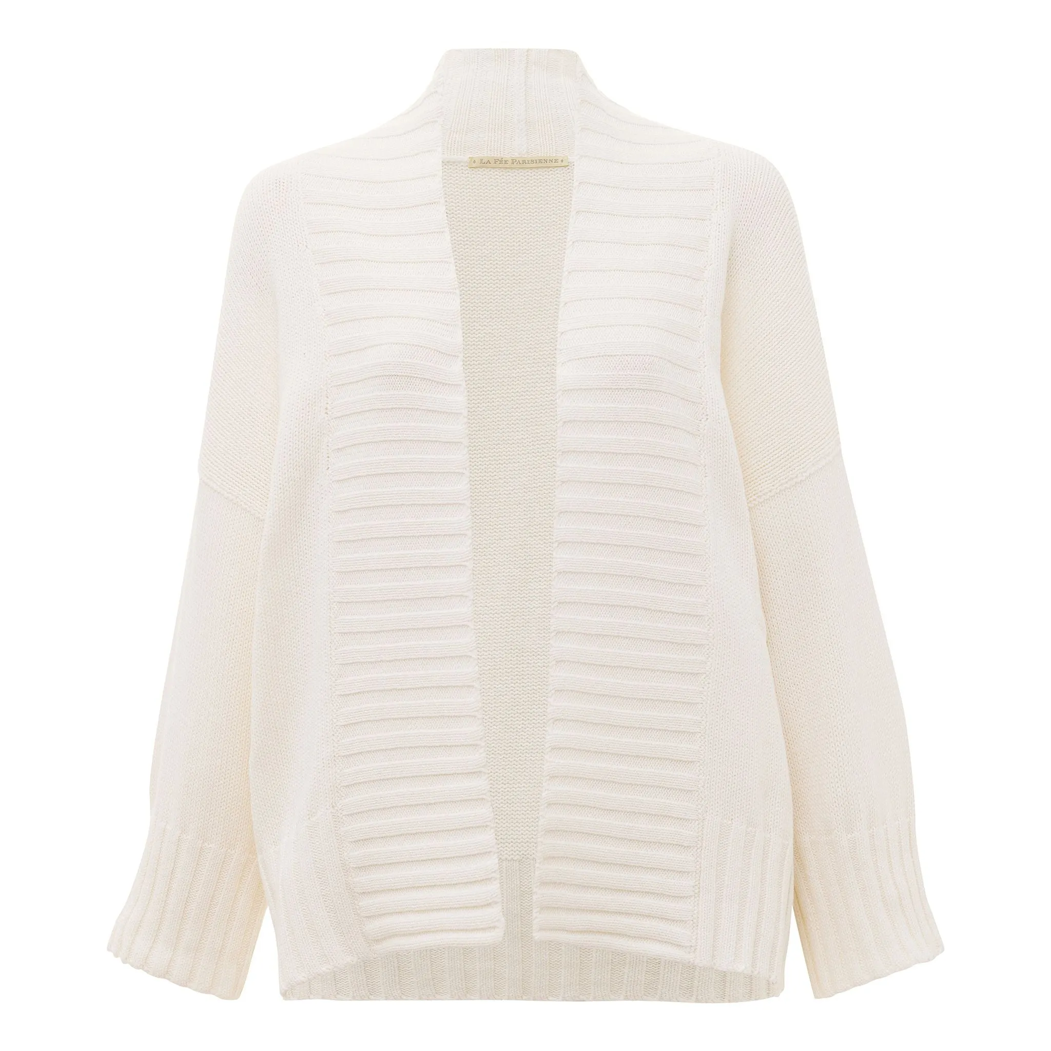 Cotton and Cashmere Open Cardigan - Pearl