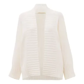 Cotton and Cashmere Open Cardigan - Pearl