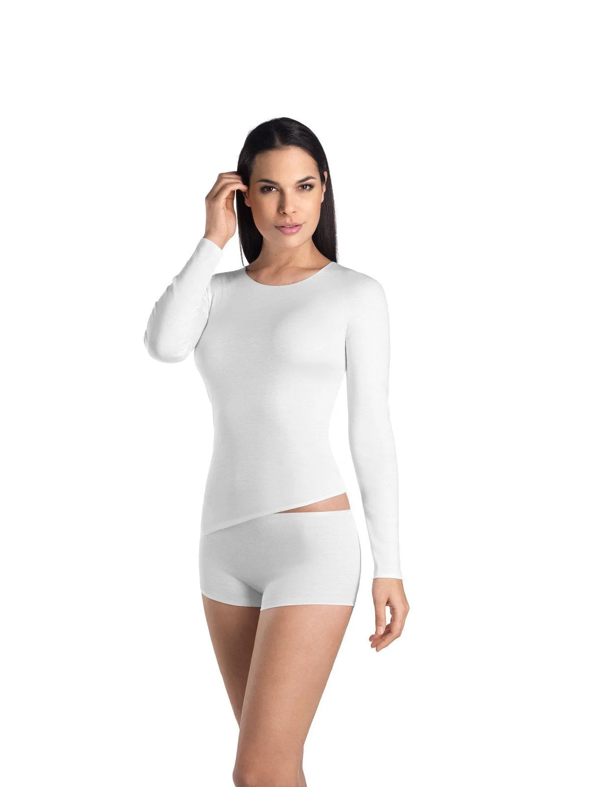 Cotton Seamless Long Sleeve Vest