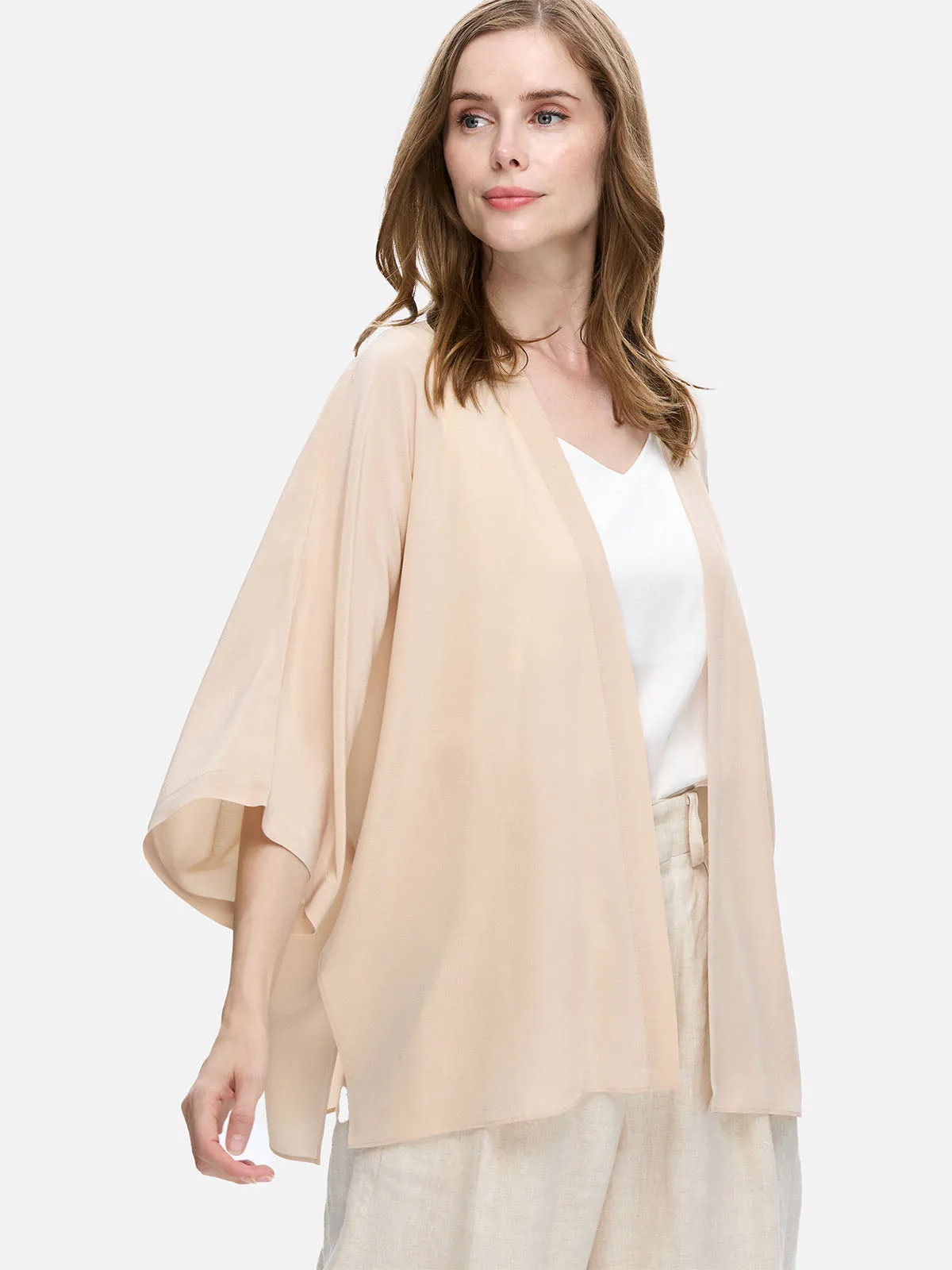 Cream Silk Relax Cardigan