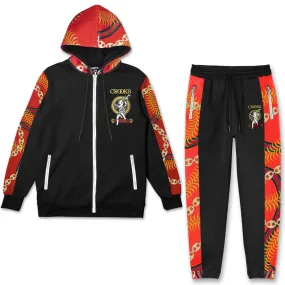 Crooks & Castles Chain Cherub Zip Hoodie Tracksuit Black