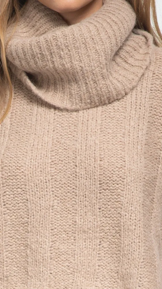 Cropped Turtleneck - Camel