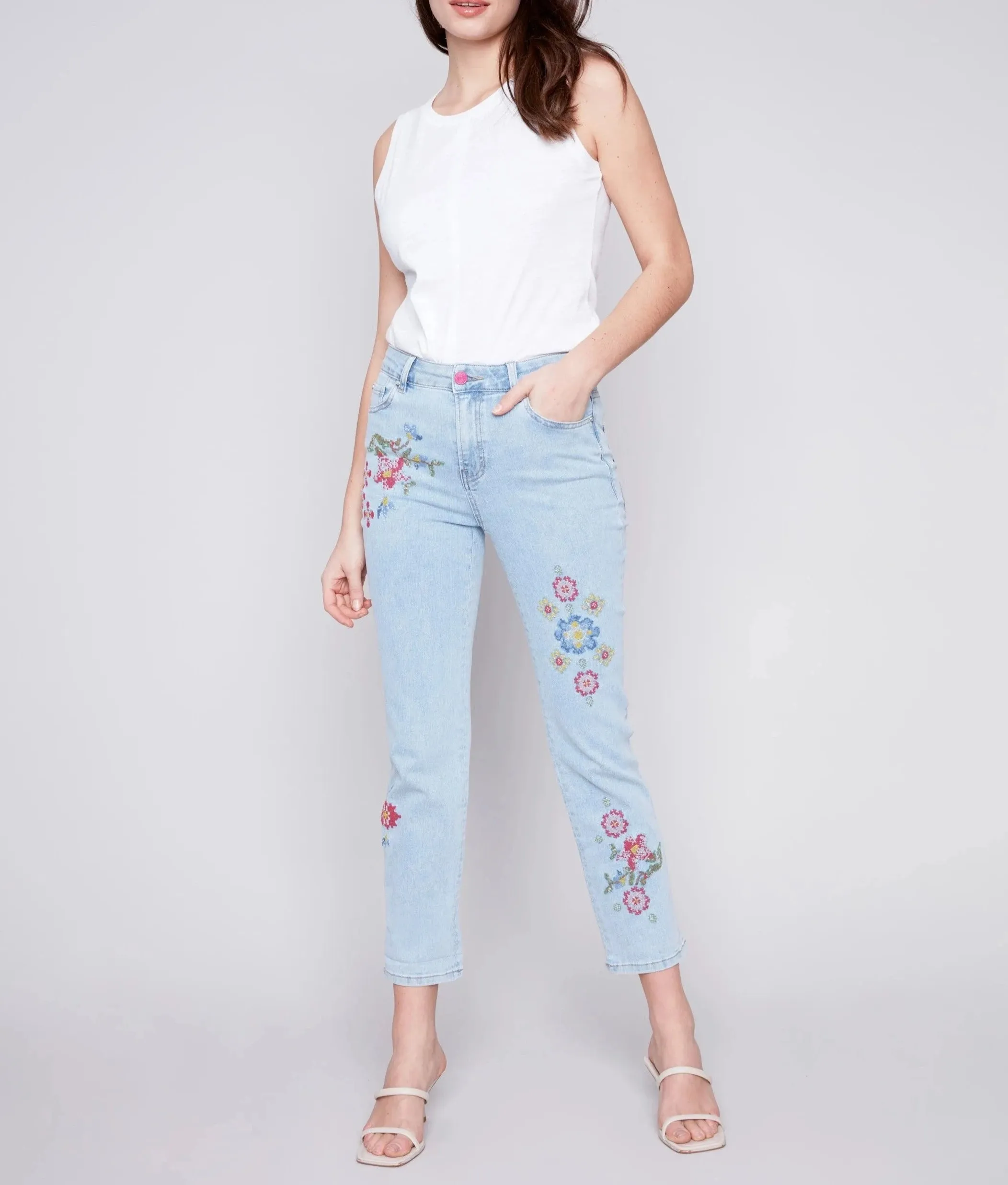 Cross Stitch Embroidered Jeans