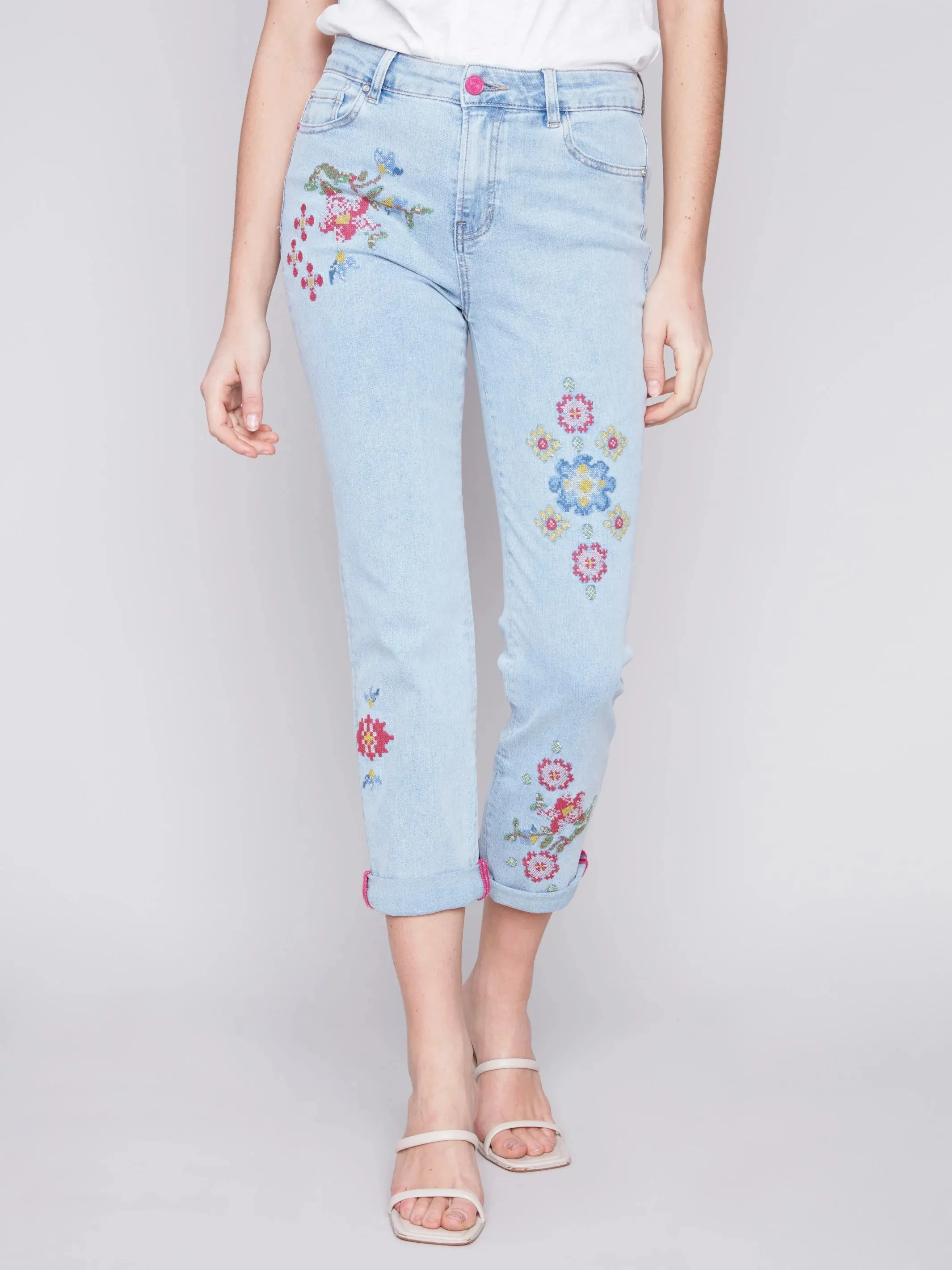 Cross Stitch Embroidered Jeans