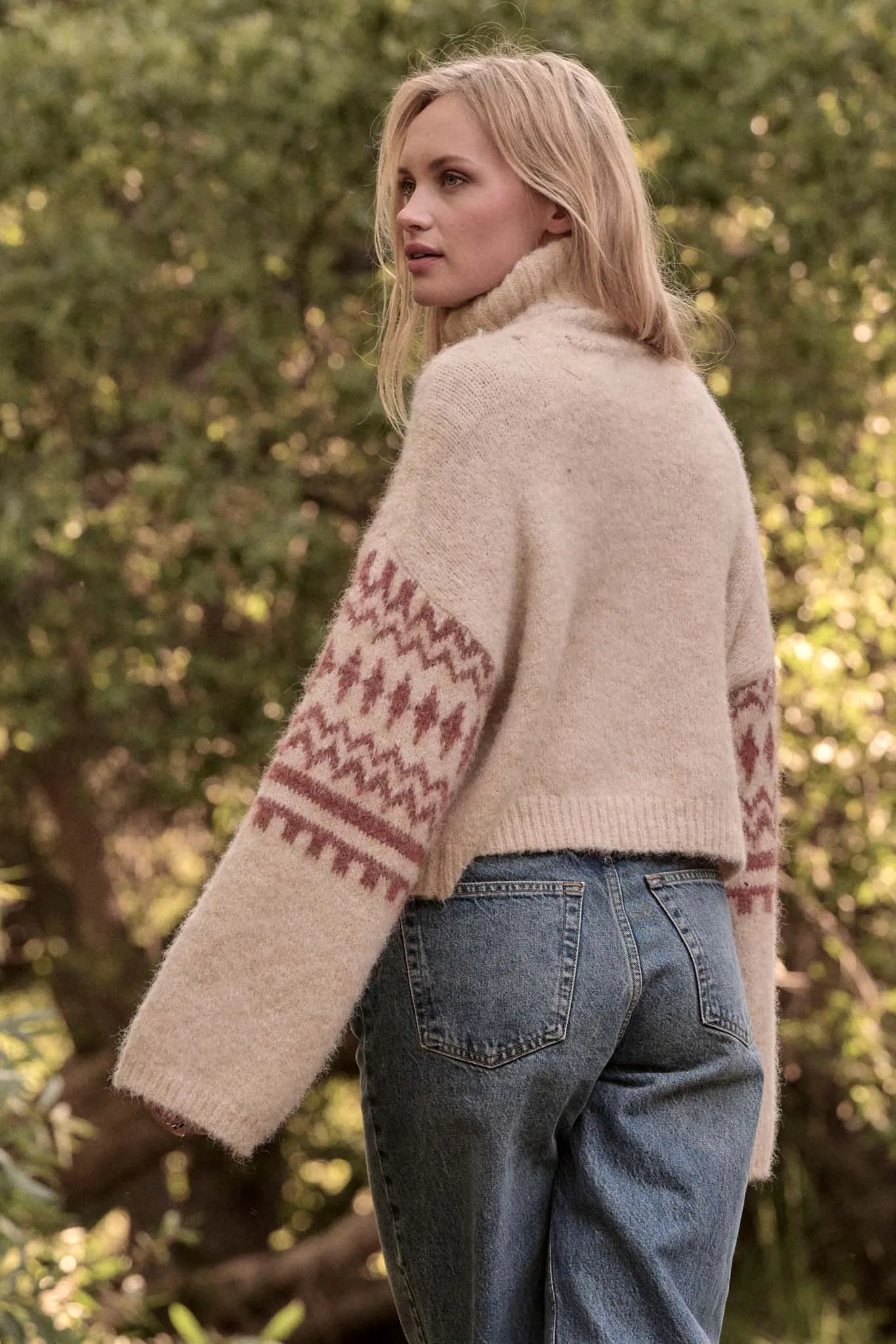 Crystal Peak Fuzzy Knit Alpine Turtleneck Sweater