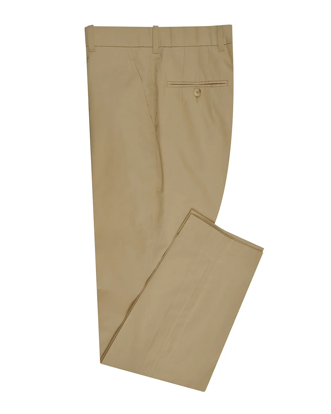 Dark Beige Plain Cotton Dress Pant