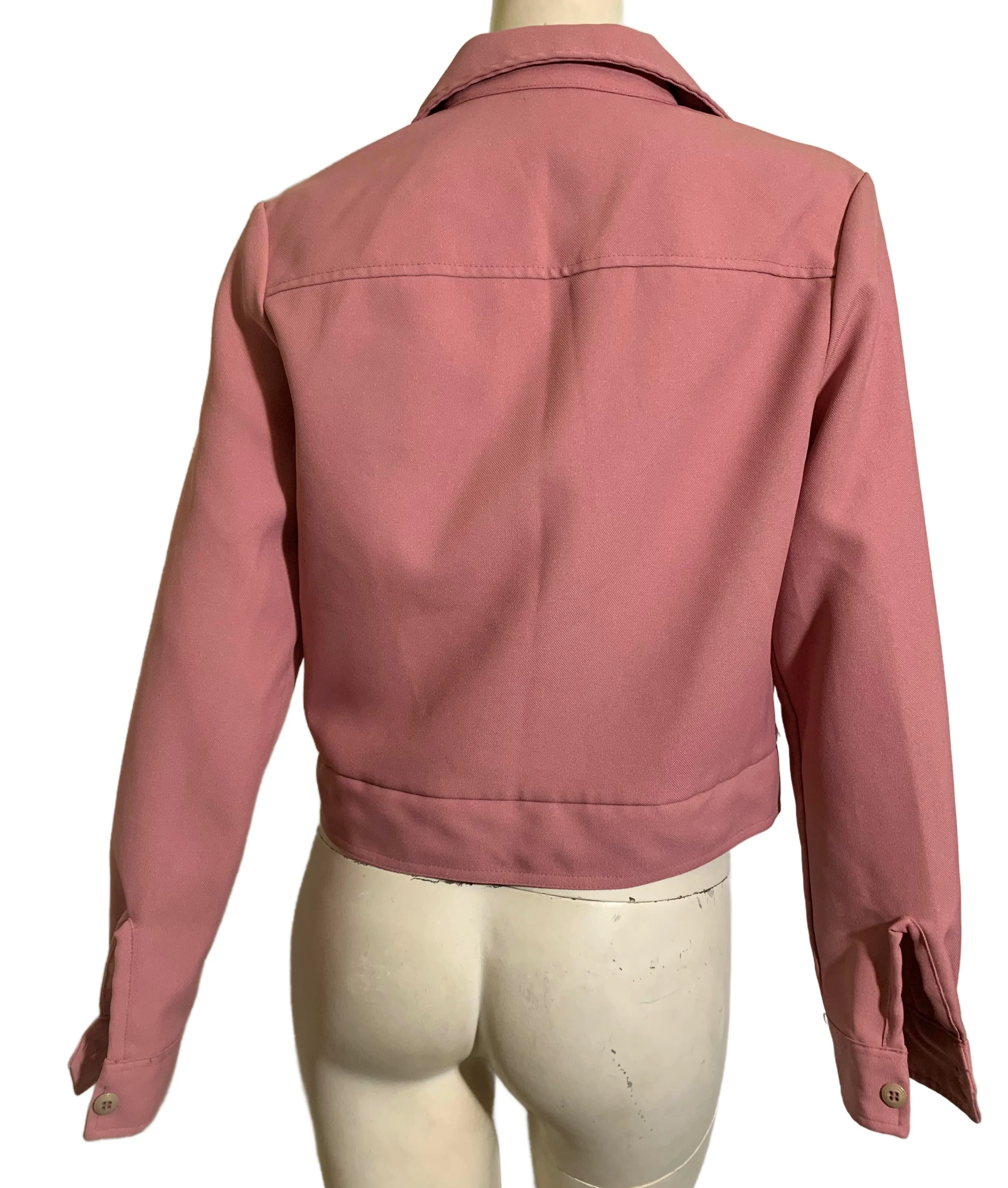 Deep Mauve Pink Polyester Short Jacket circa 1970s