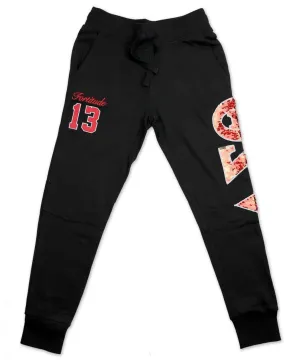 Delta Sigma Theta Sequins Patch Sweatpants Black