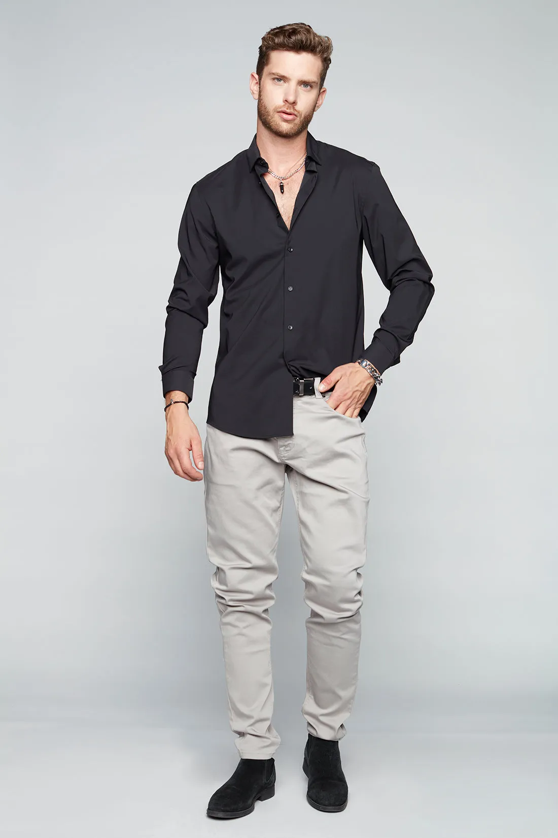 Deluxe 5 Pocket Slim Fit Pants -  Light Grey