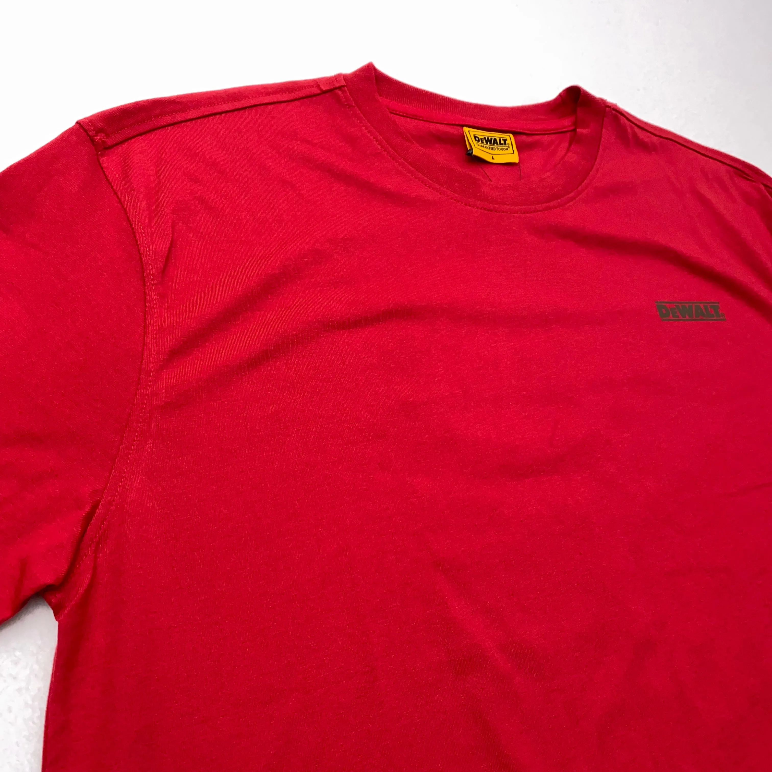 DEWALT Mens Graphic T-Shirt | Size L | Red Cotton Blend | Durable Workwear | New