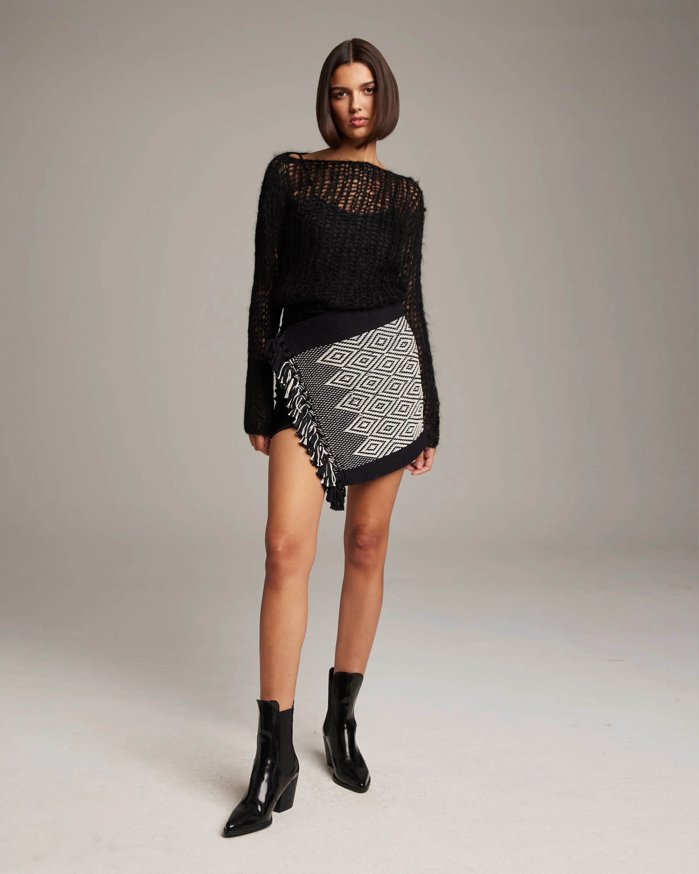 Diamante Mini Wrap Skirt