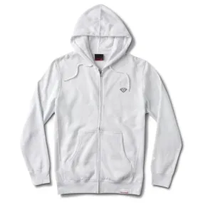 Diamond Supply Co Micro Brilliant Zip Hoodie White