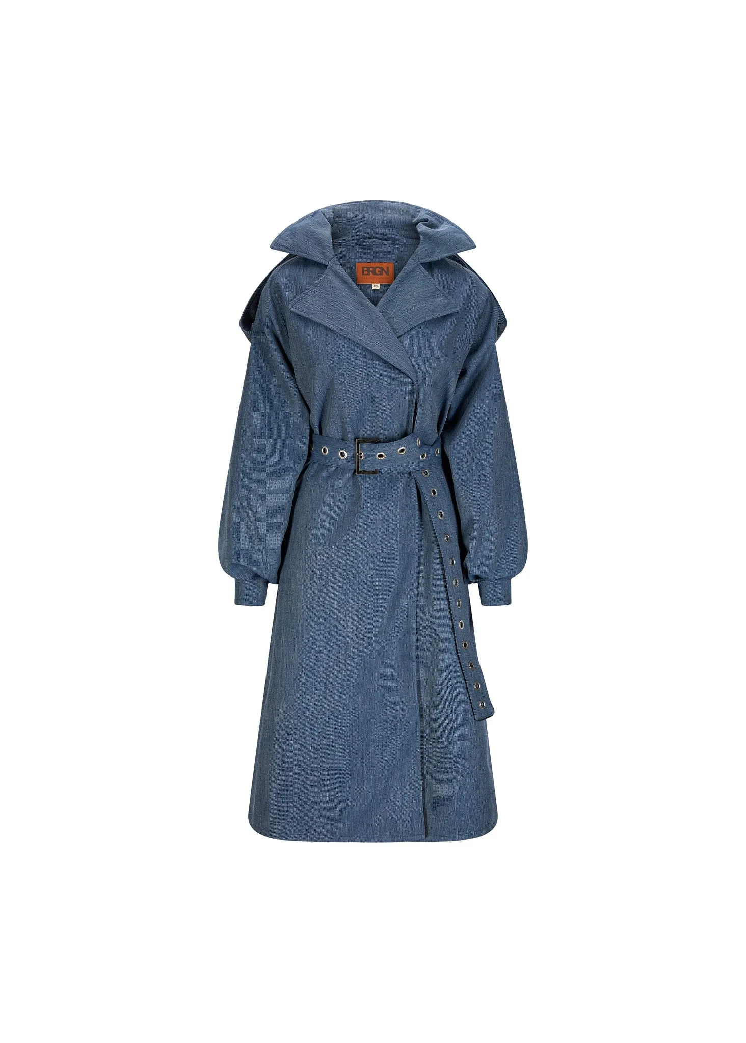 Duskregn Maxi Trench Coat - Denim Blue