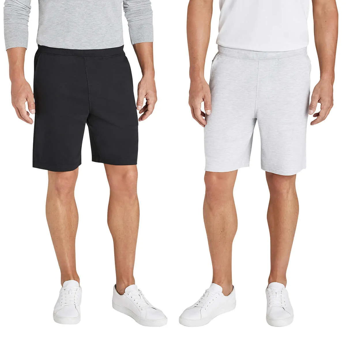 Eddie Bauer Men’s 2-pack Lightweight Cotton Blend Jersey Active Casual Shorts