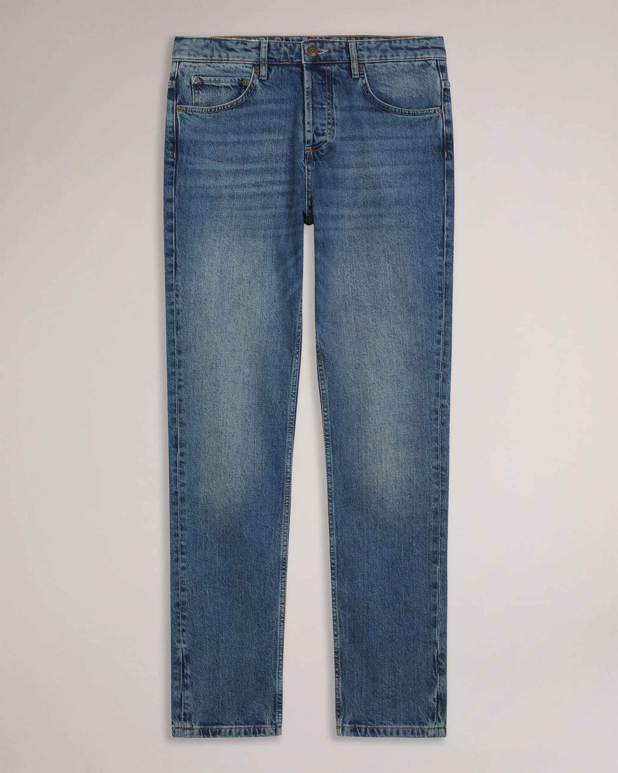 Elvvis Slim Fit Stretch Jeans Mid-Blue