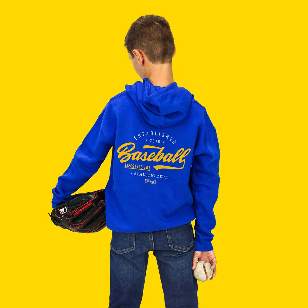 Established Youth Hoodie - Blue/Yellow/White