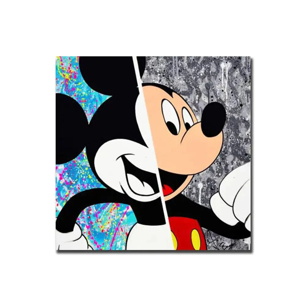 Famous Disney Cartoon Artwork Canvas Prints Mickey Mouse Minnie Love