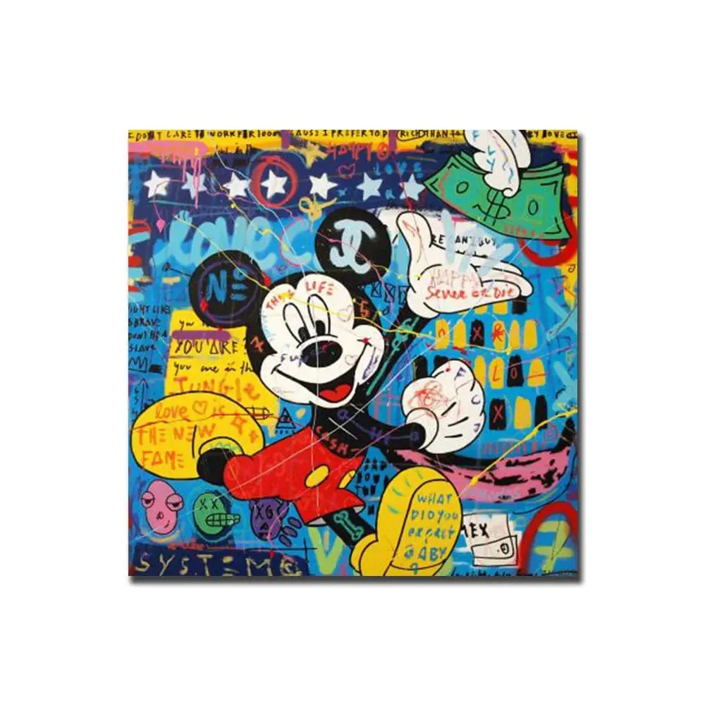 Famous Disney Cartoon Artwork Canvas Prints Mickey Mouse Minnie Love