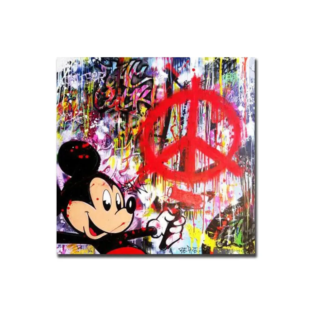 Famous Disney Cartoon Artwork Canvas Prints Mickey Mouse Minnie Love