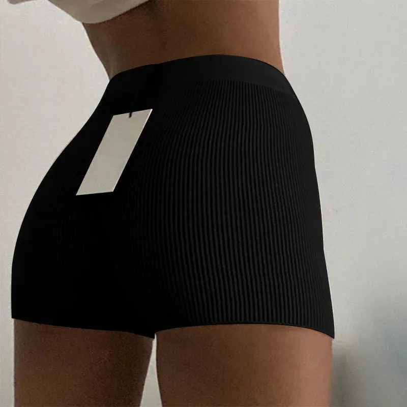 Fashion White Black High Waist Women Knitted Biker Bodycon Summer Cotton Sweat Mini Sexy Femme Short