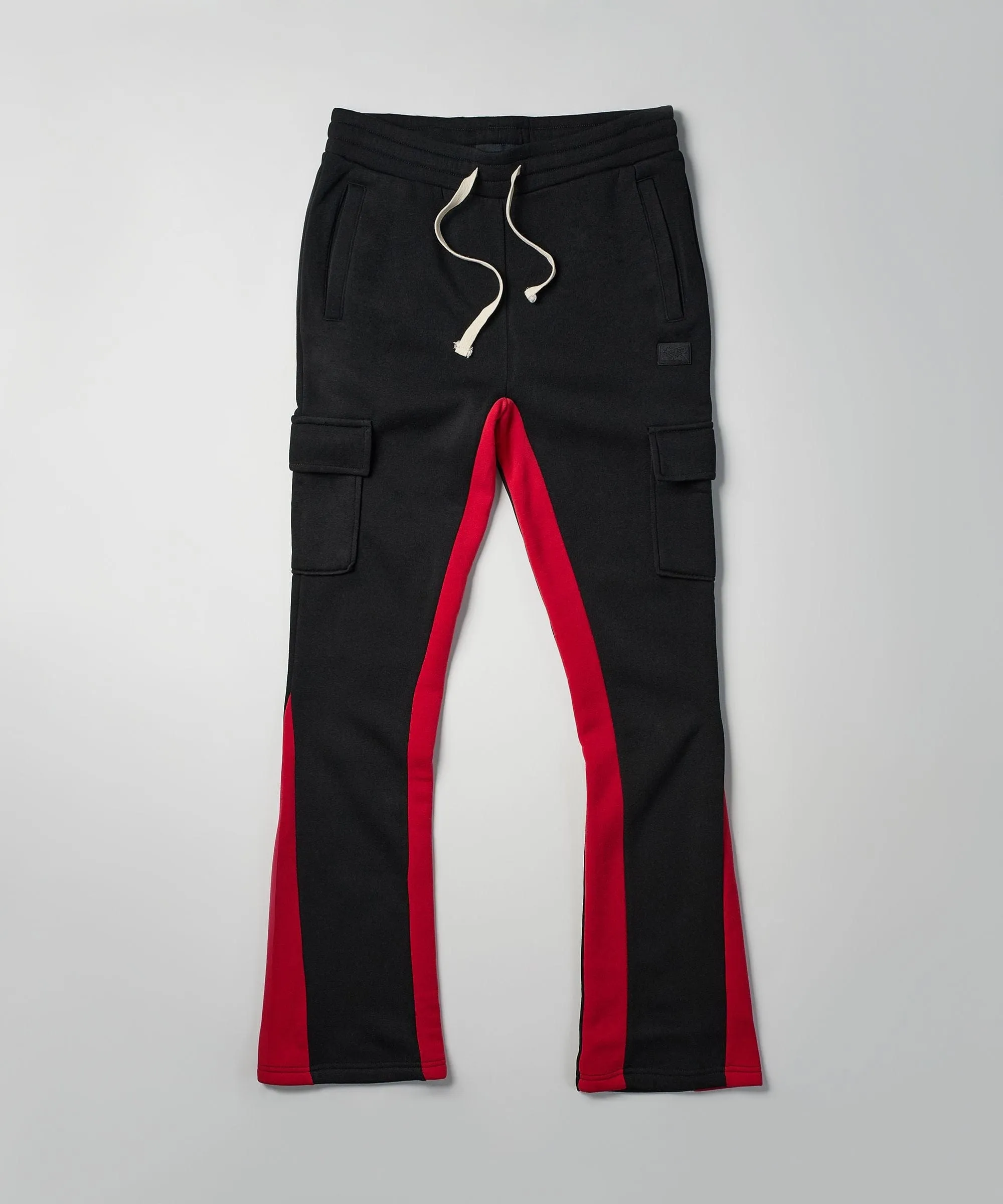 Flare Fleece Sweatpants - Black And Red