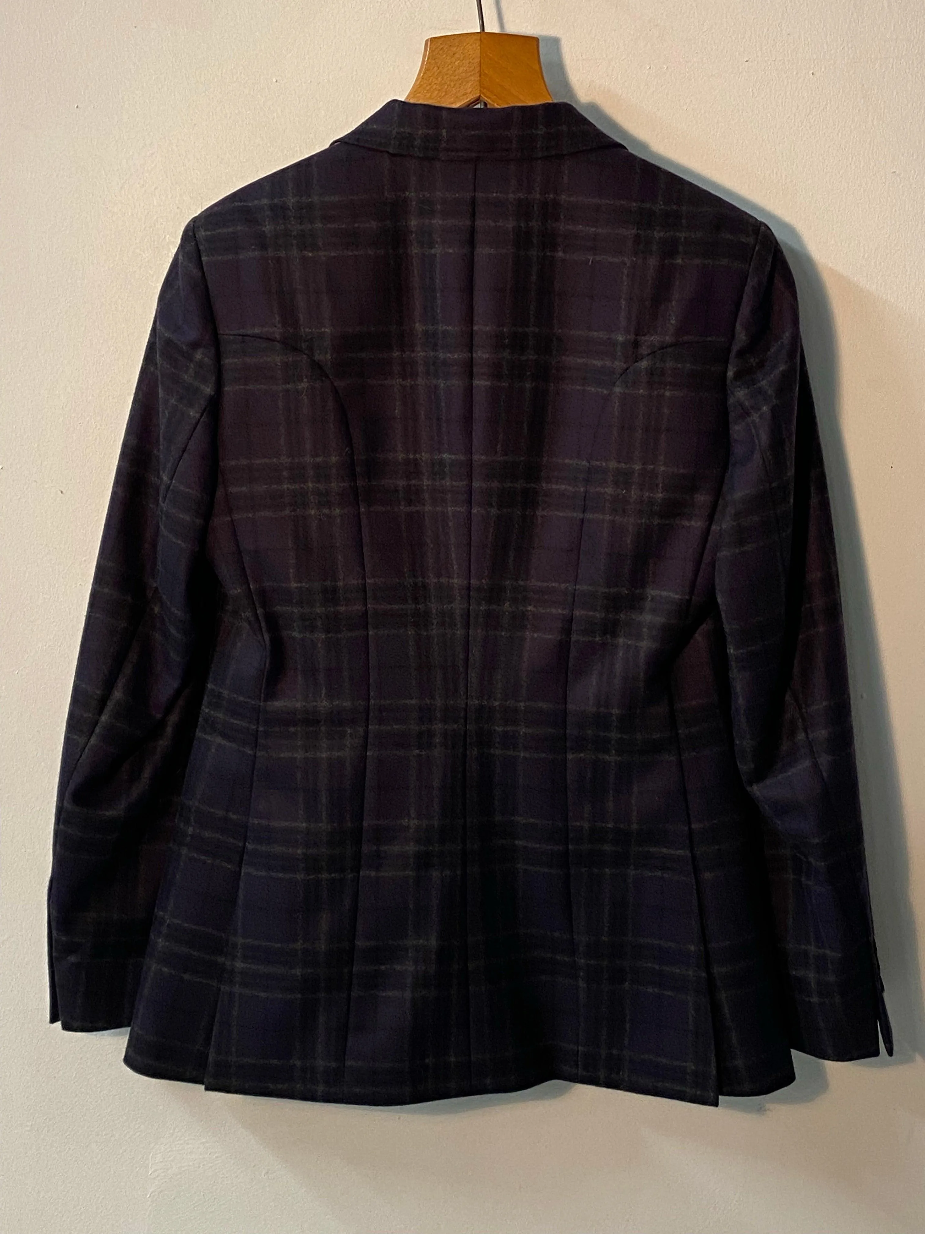 Flynn Lamont Country Jacket Wool Navy Check UK Size 8 BNWT RRP £398