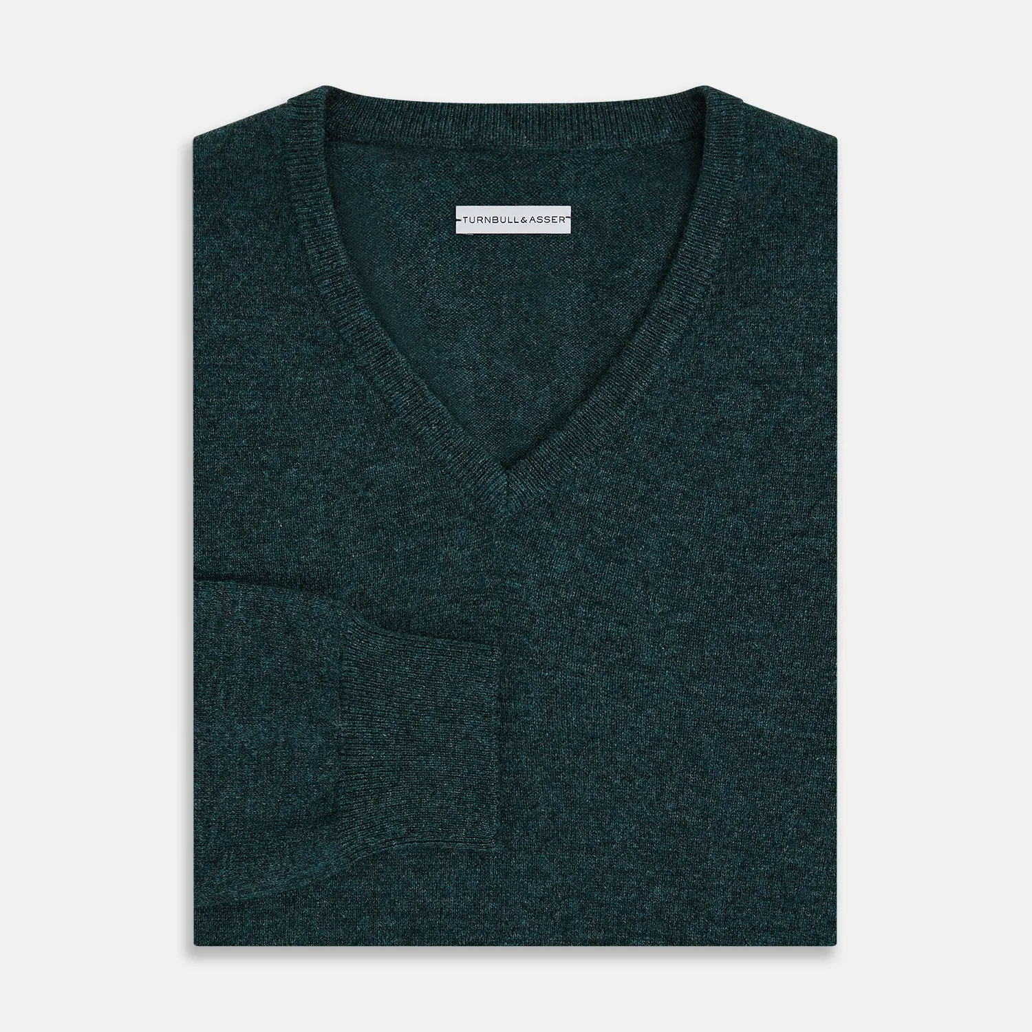 Forest Green Cashmere V-Neck Jumper