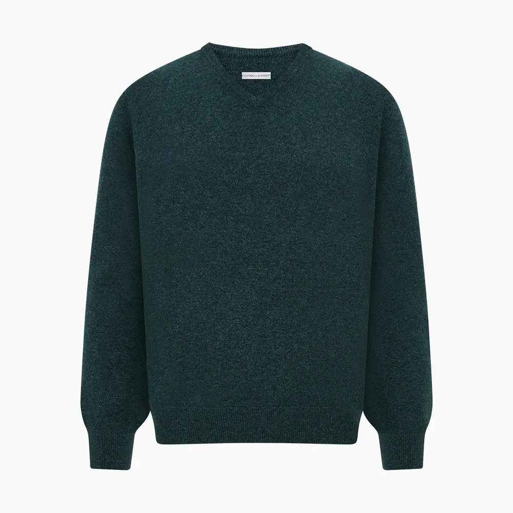 Forest Green Cashmere V-Neck Jumper