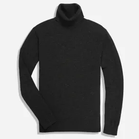 French Cuff Merino Charcoal Turtleneck Sweater