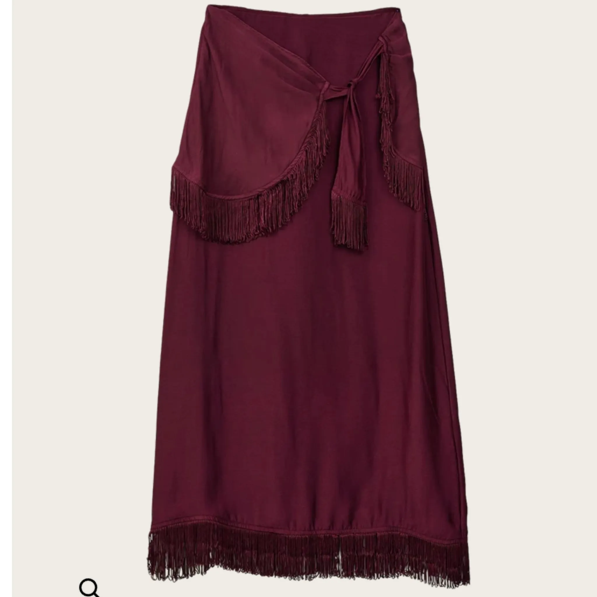 Fringe Burgundy Skirt